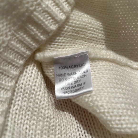 Cream Pom Pom Balloon Sleeve Sweater - Picture 6 of 6